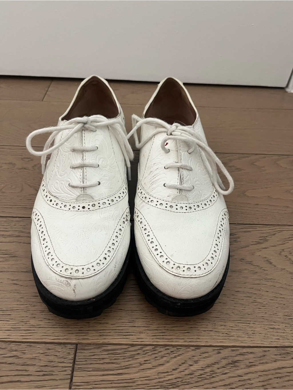 Jil Sander Navy White Oxford Loafers Women's Size 39 / Us 8.5